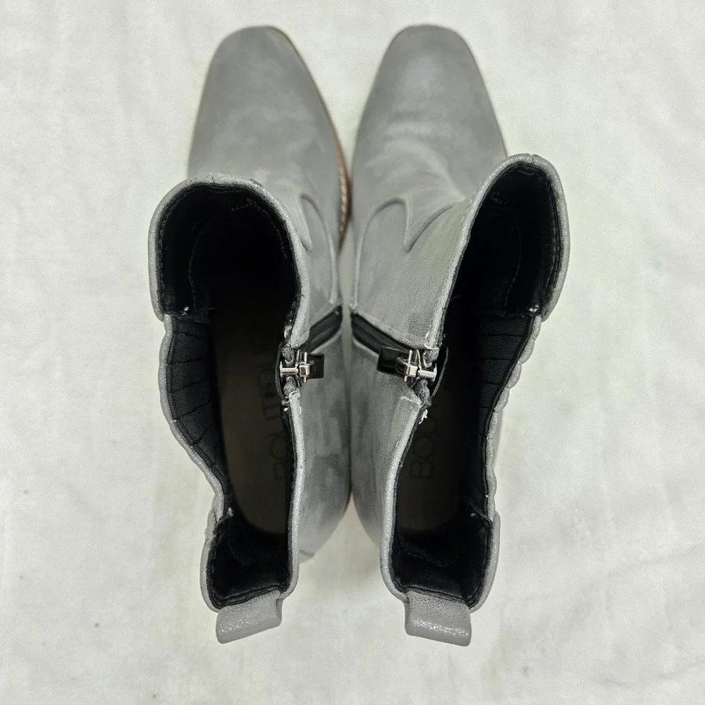 Boutique‎ by Corky's Wayland Ankle Boots Women's Sz 7 Metallic Gray Gold Festive